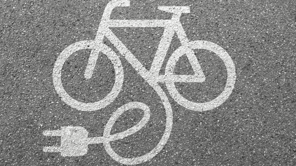 Electric bike symbol on road