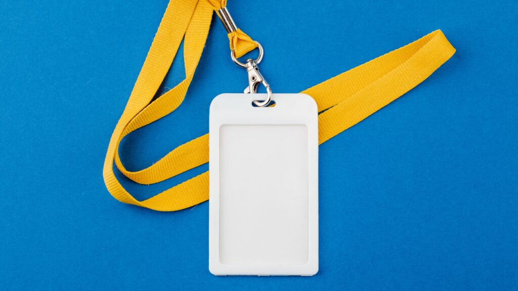 Lanyard yellow with plastic badge